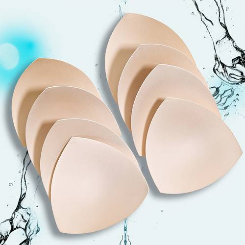 item picture set of 8 white sports bra pads featuring sponge lining made from and fabric solid color suitable for hand washing womens athletic apparel and support gear with construction are sports bra inserts
