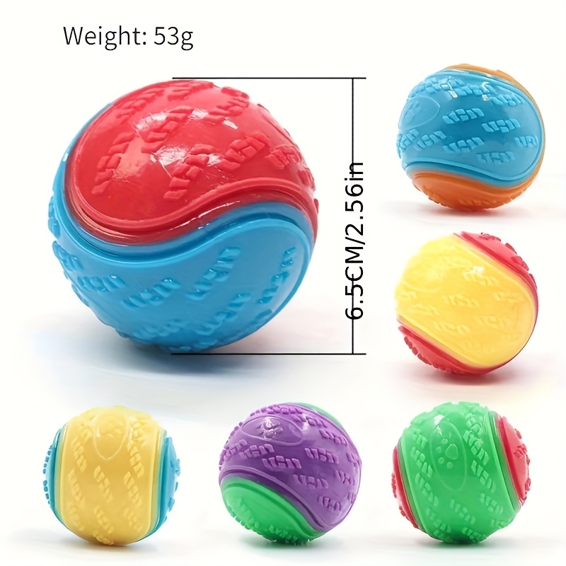 TEMU Balle à Mâcher en Plastique Durable pour Chiens de Toutes Races et Tailles - Jouet Interactif pour Dentaire avec Couleur Aléatoire Individuelle,