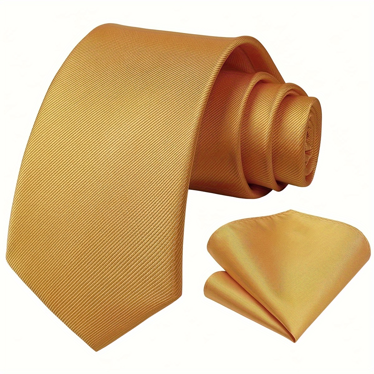 TEMU Men's 8cm Solid Color Ribbed Tie And Pocket -piece Set, High-quality Classic Fashion Wedding Party Business Tie