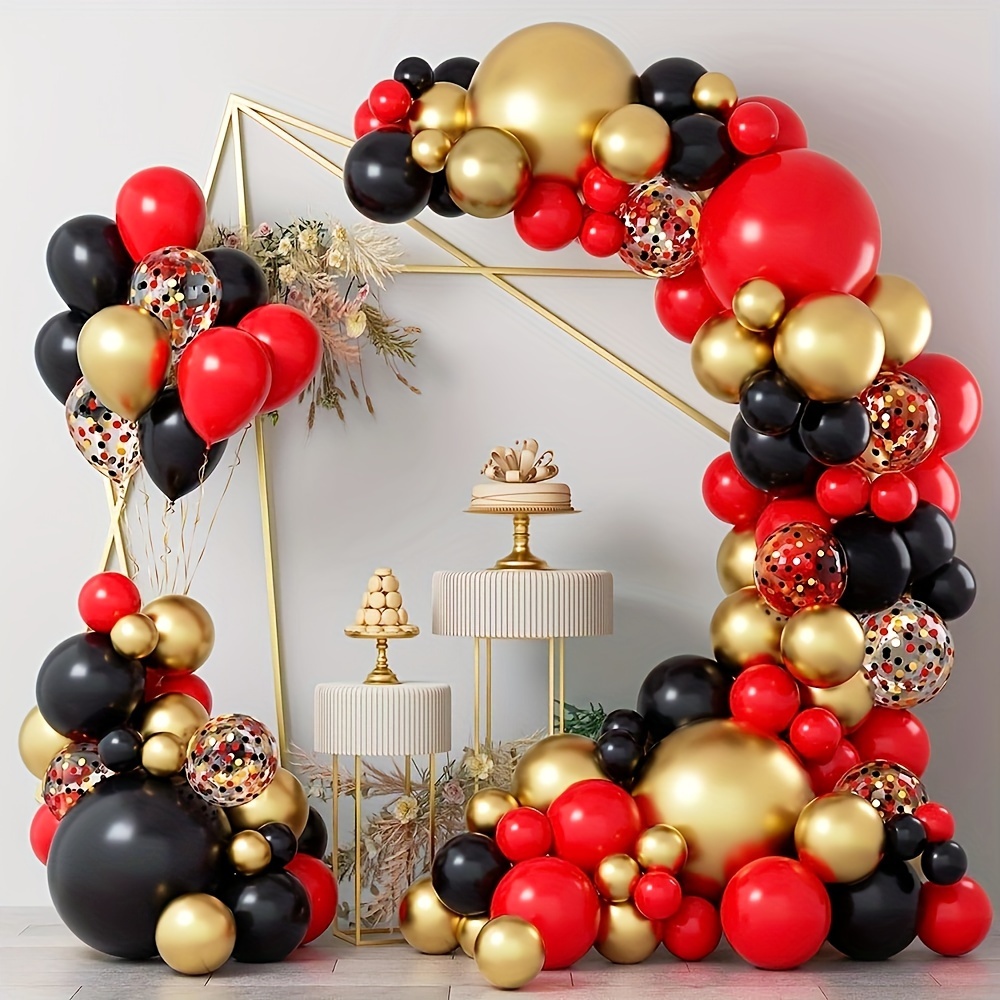Metallic Black Gold Balloons Garland Arch Kit Wedding Birthday