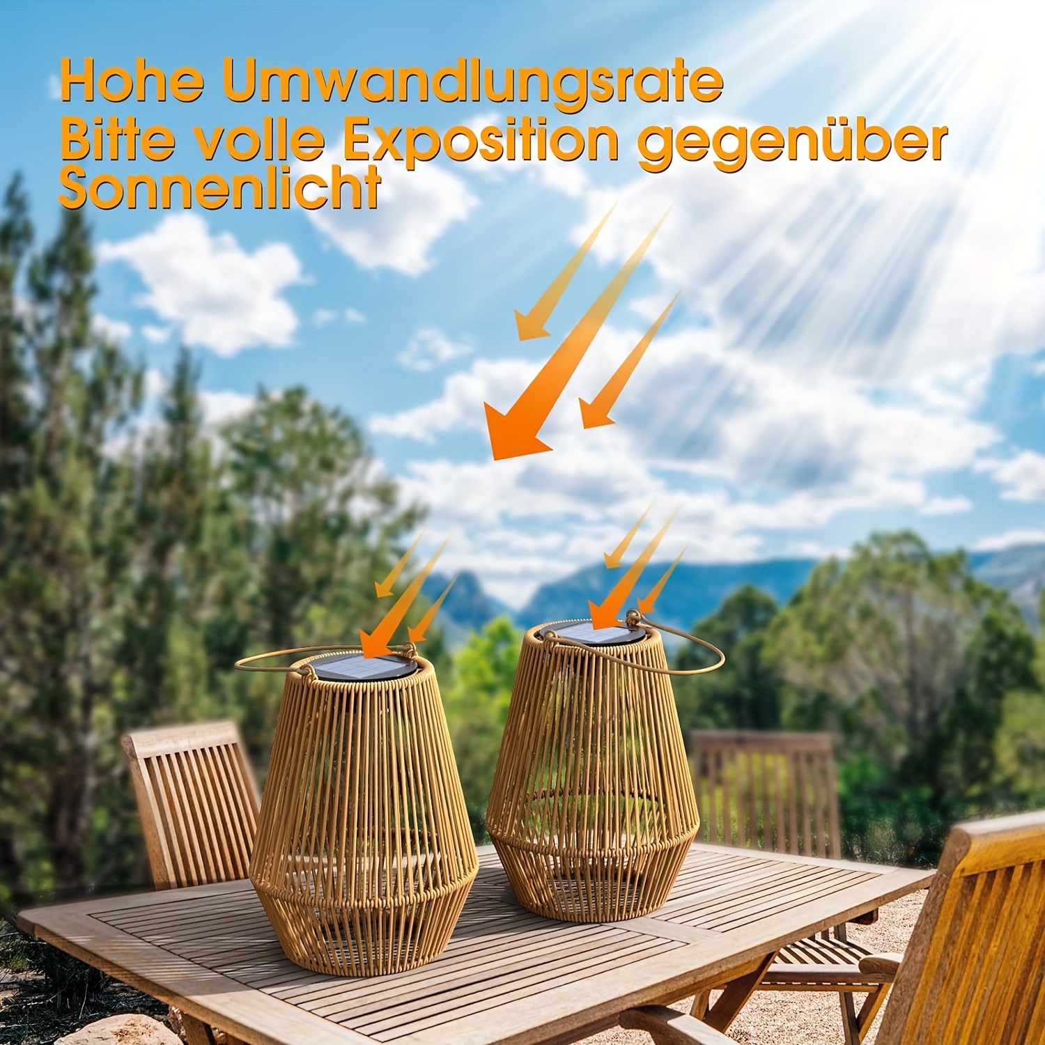 2-pack boheemse   zonne-energie wicker hangende lampen, buiten led lantaarns, zonne-aangedreven 36v,   batterij, voor patio, tuin, balkon decoratie,   laser, elektronische onderdelen inbegrepen 2