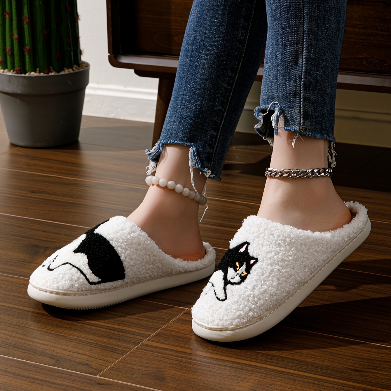 zapatillas elegantes mujer estampado gato pantuflas Temu Uruguay