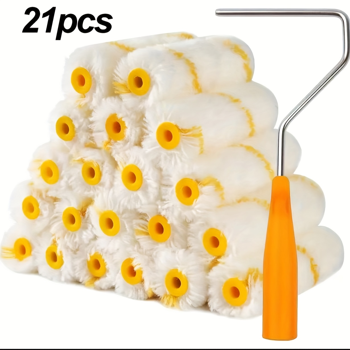 TEMU 21pcs Professional Paint Roller Kit, Paint Brushes, Paint Roller, Paint Roller Kit, Paint Brushes For Walls, Roller- Sponge/foam & Microfiber