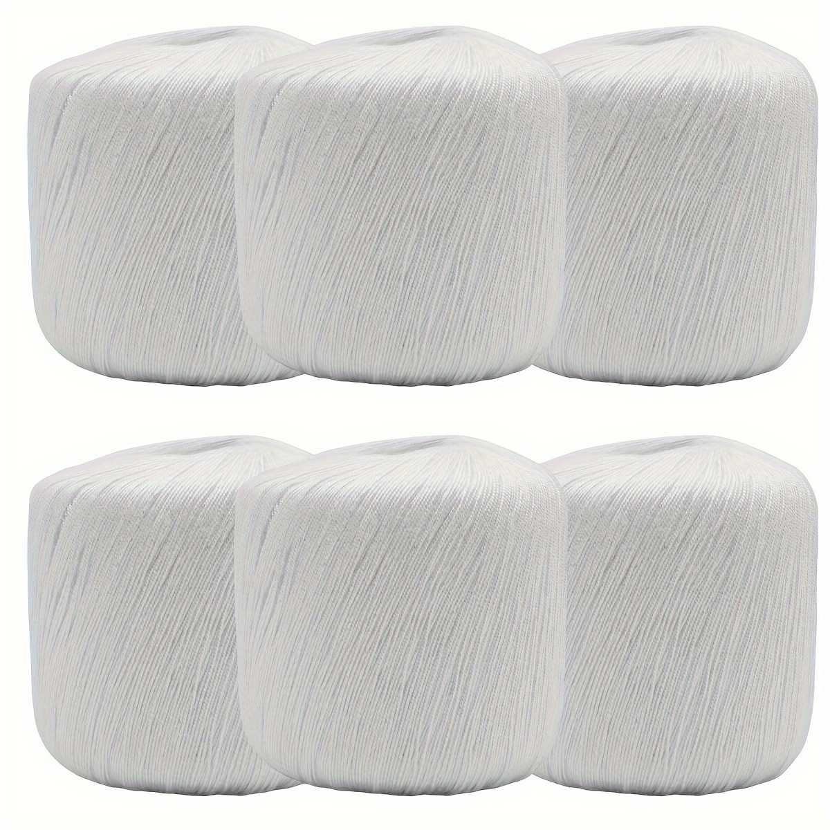 6pcs Cotton Lace Yarn Crochet Needle, 6# Lace Yarn Hand Knitting Crochet Fine Thread For Shawl Scarf Clothes Sweater Craft Material, Spring Summer Knitting Supplies Thread 1.76oz/pc