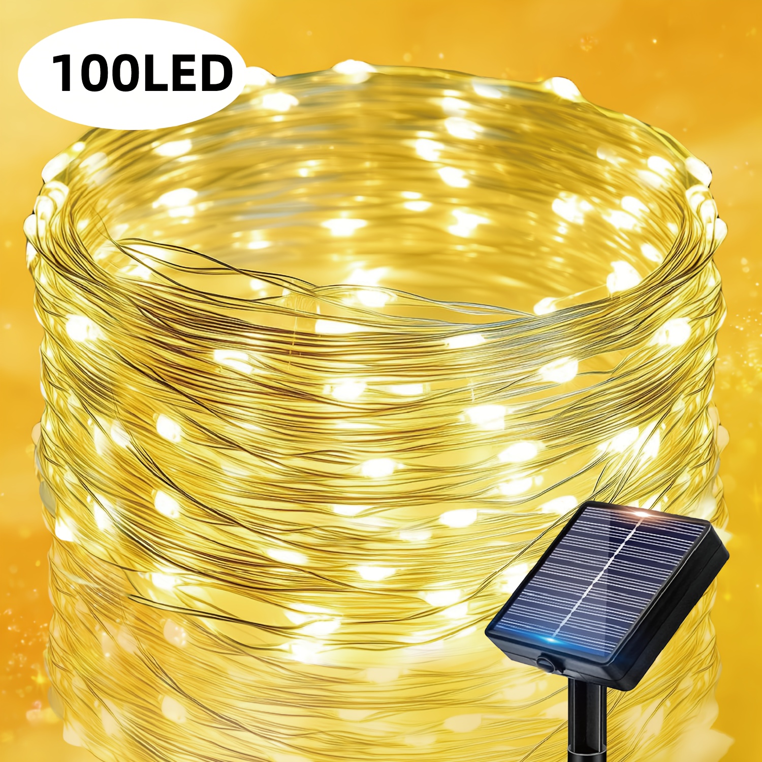 Image of Fairy Copper Wire Lamp, With 12 Lighting For Outdoor String Lights And Fairy Tale Decorative Led Lights, Is The For Courtyards, Gardens, Fences, , Gatherings, , And Spring And Summer