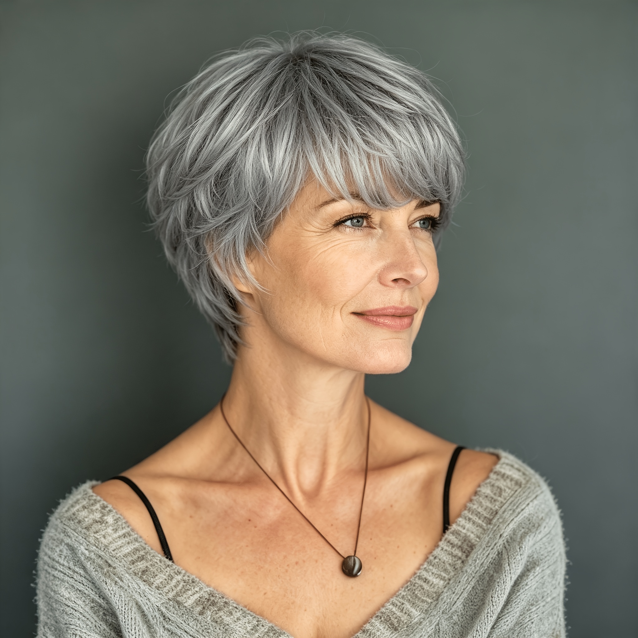 TEMU da donna corta e grigio piuma con , realistica, grigio , per uso , densit� 180%, interamente realizzata a macchina, adatta a tutte le tonalit� ,