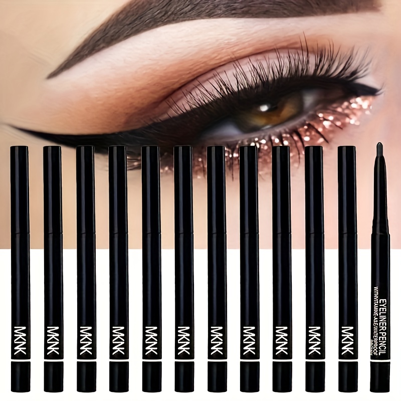 TEMU 12pcs Set Long- Eyeliner Pencil With High Pigment For Women, Eyes Skin, Makeup Tool Valentine's Day Gift