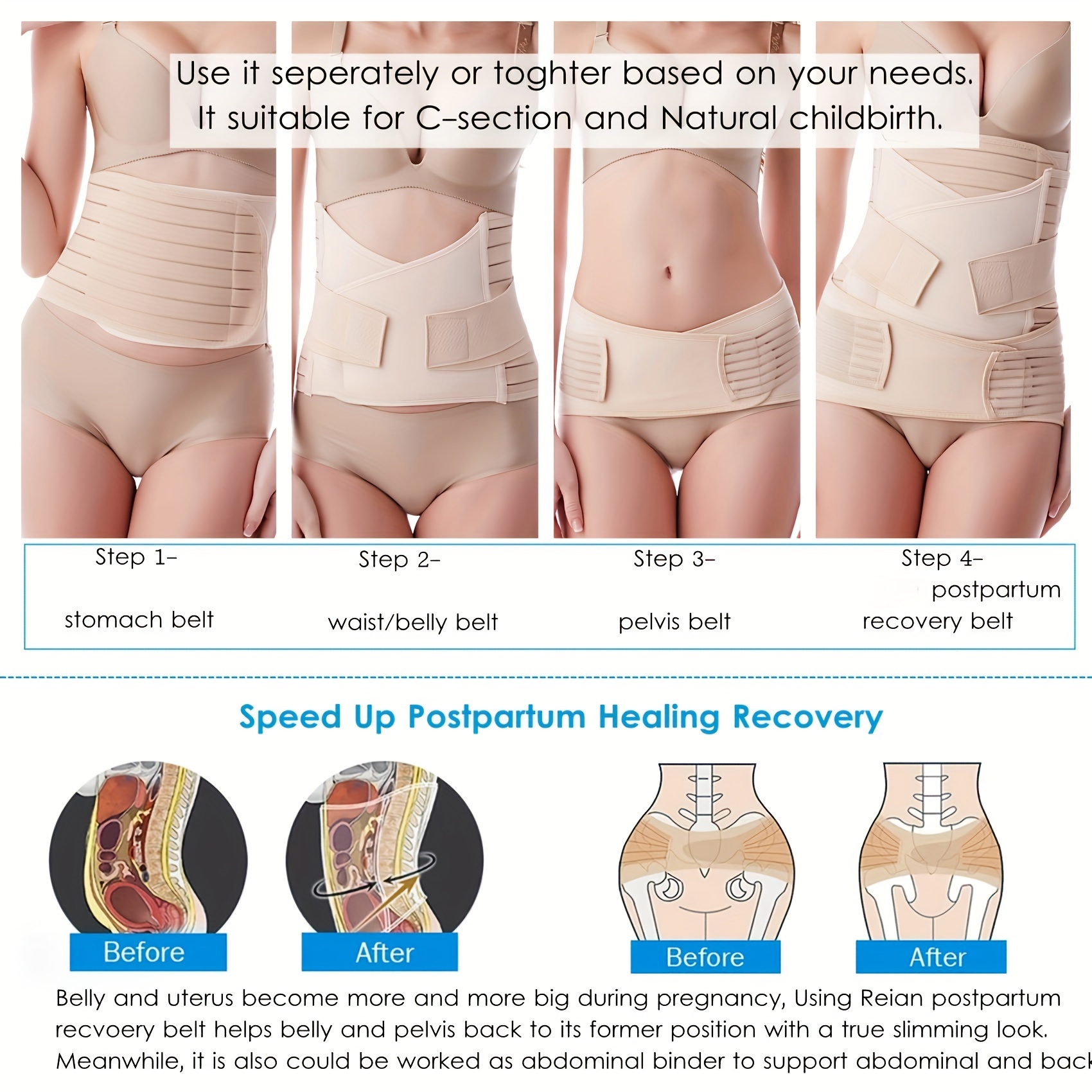 Postpartum Belly Band Csection Support Recovery Belt Temu