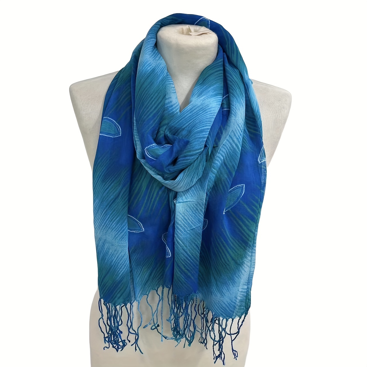 

Women's Thin Scarf, Women Fashion Scarf, Printed Scarf With Fringed