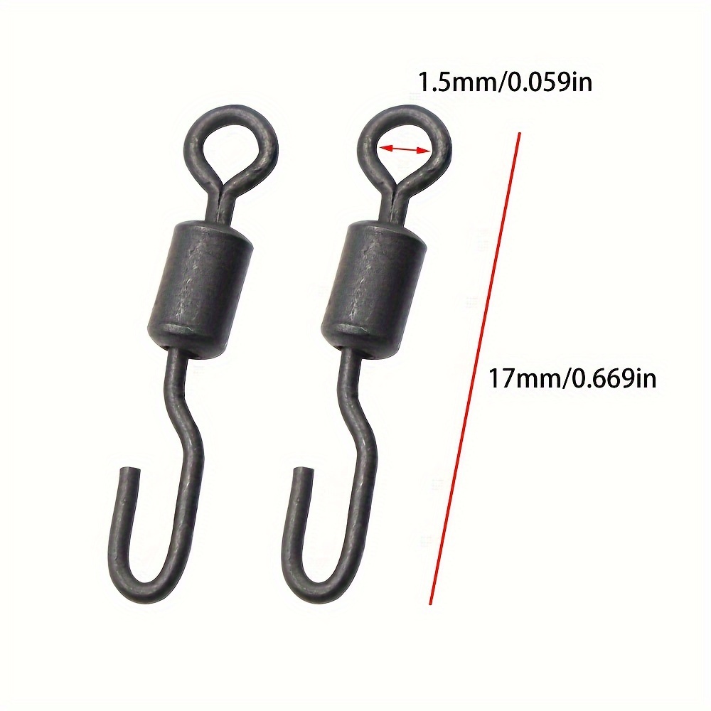 20pcs Carp Fishing Additions Quick Change Hooklink Ring Swivels For Spinner Rig Hook Connector Snap Swivels End Tackle