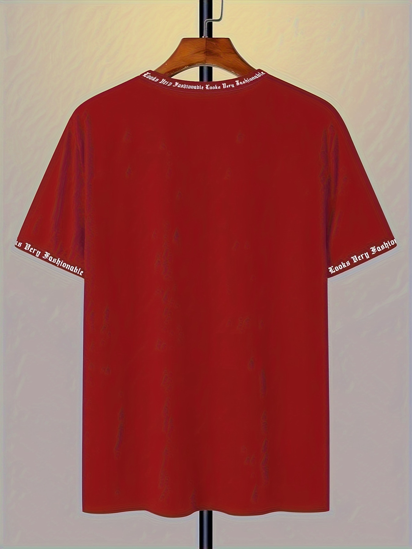 Men'S Los Angeles Graphic T-Shirt - Red Casual Short Sleeve Tee with Bold White Print, Soft Polyester Fabric, Round Neck, Perfect for Summer Outings, Casual Attire | Bold Graphic Tee | Smooth Texture