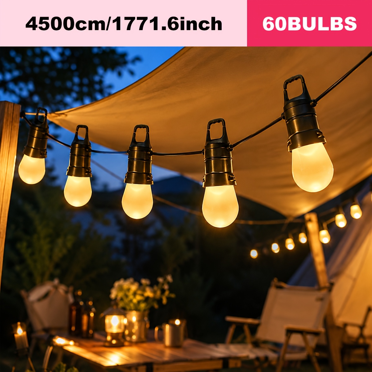 Image of Eu Plug Smart S14 Warm Light Fairy Lights, 15m-45m, Diammable, App&remote Control, Ip44, 2700k-6500k Garden Lighting For Garden, Party, Patio