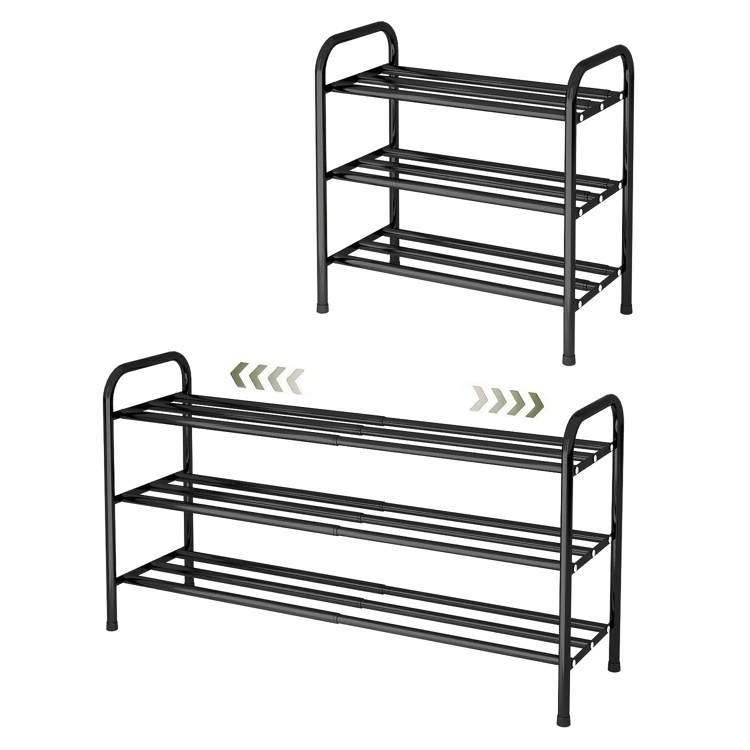 TEMU 3-tier Adjustable Shoe Rack Storage Organizer, Heavy Duty Metal Large Capacity Shoe Shelf, Suitable For Entrance Hallway Closet Doorway