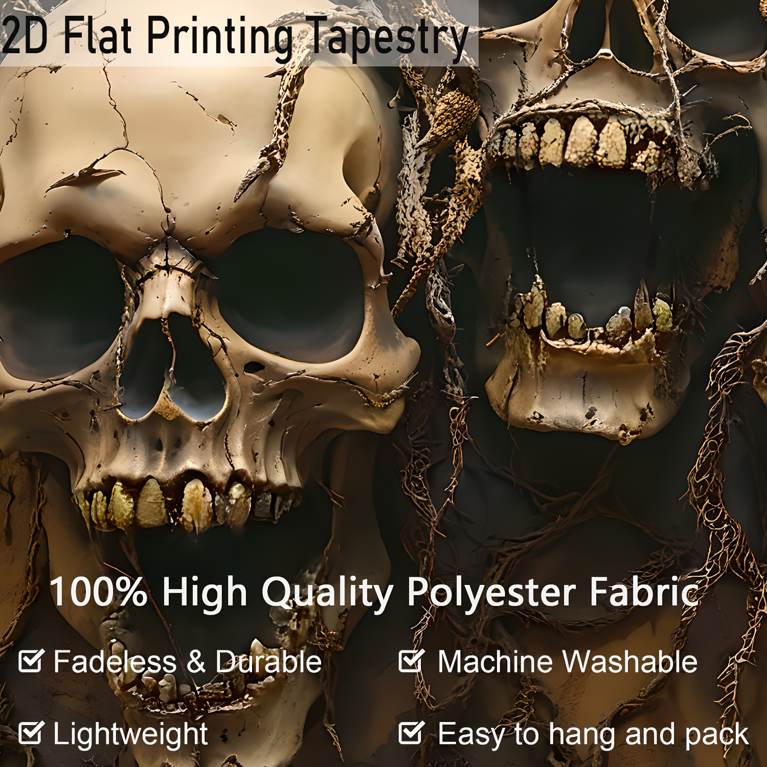 Skull Tapestry Hd Digital Print Large Wall Hanging Decoration_voghion.com