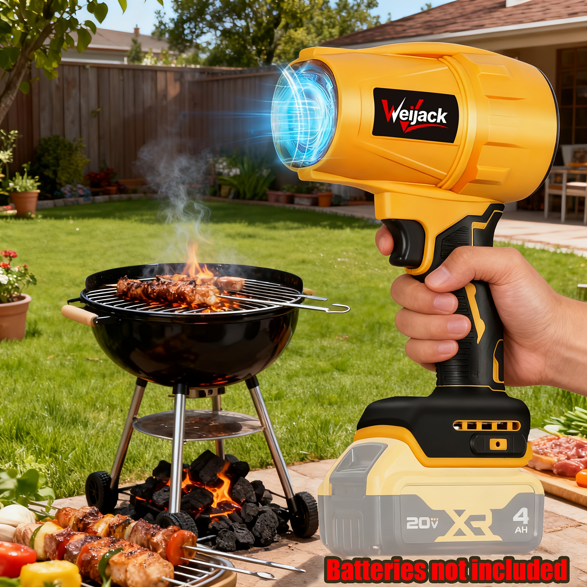 TEMU Wireless Blower - Sturdy Blower Featuring A , Compact And Easy To Carry Design, Compatible With For 20v Battery Tools - Ideal For Cleaning Cars, , Garages, Without Battery