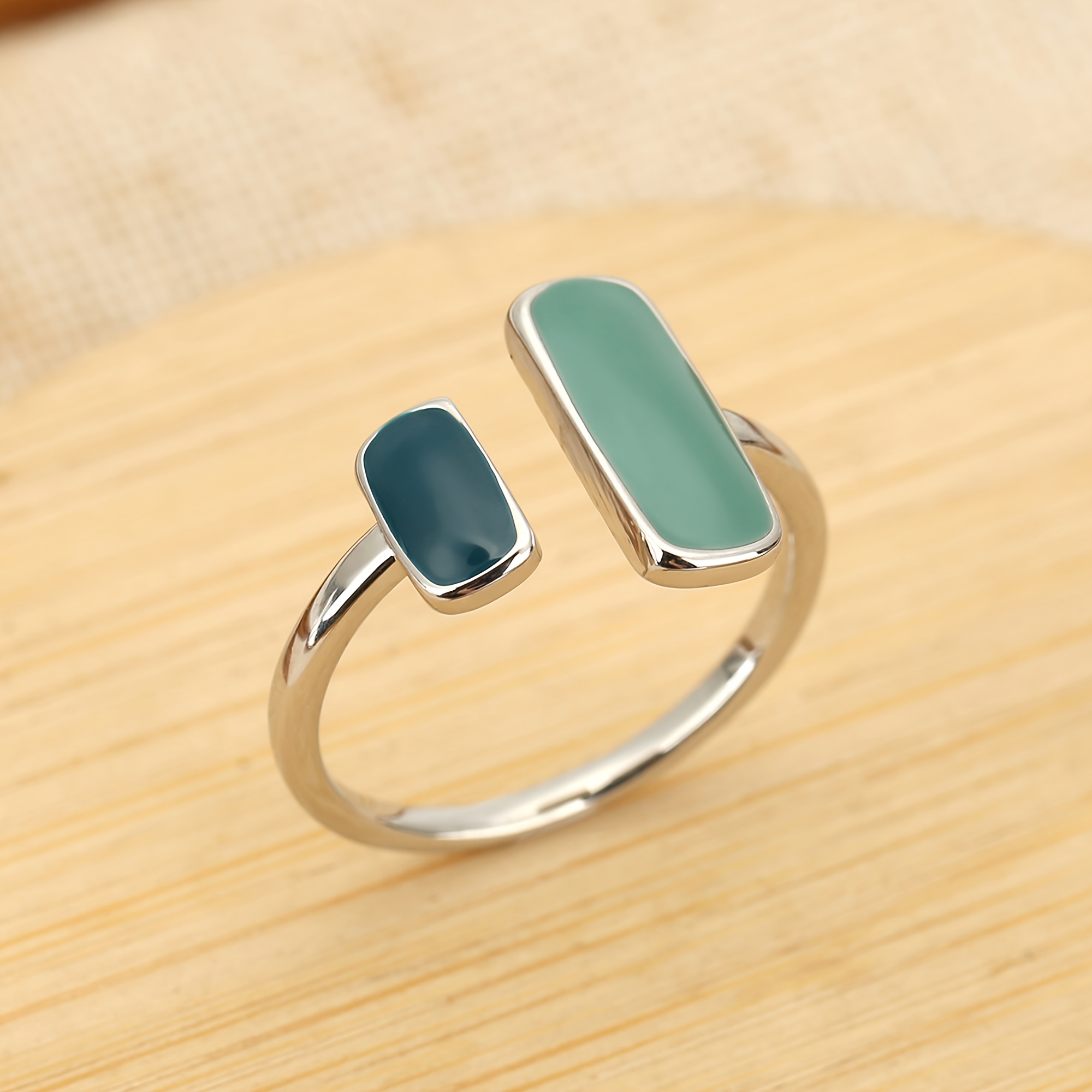 E-shop ., Böhmischer Stil – Kupfer – Ölgemälde-Handwerk – Exquisiter, modischer, verstellbarer offener Unisex-Ring. Geeignet für Feiertagspartys,
