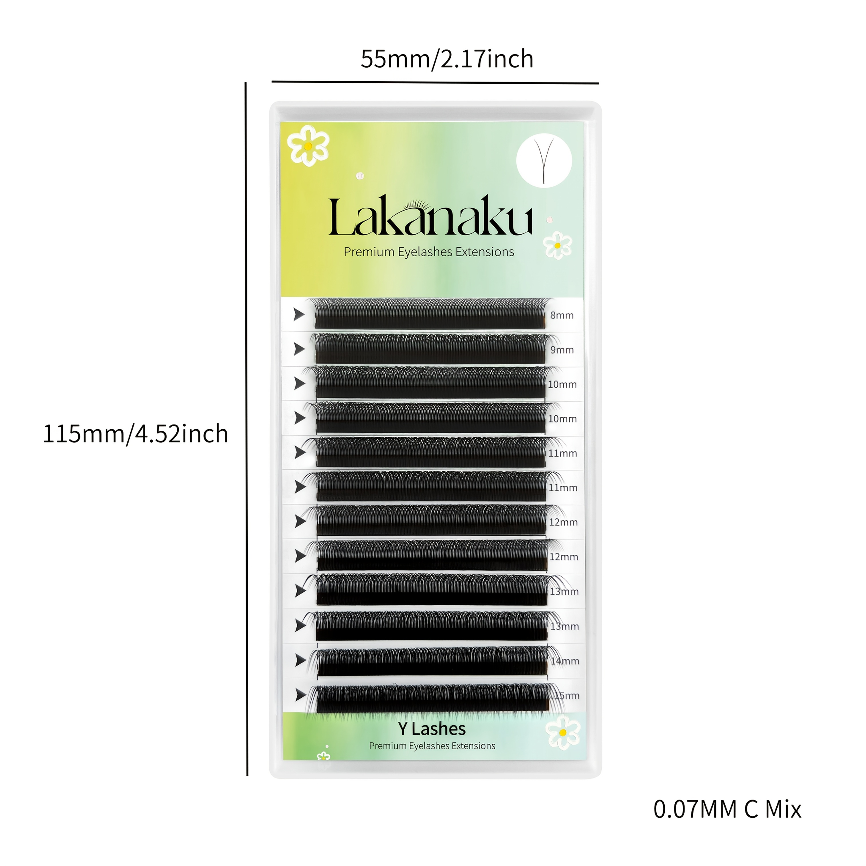 Lakanaku 1d Yy And Brazilian Volume Eyelashes Extension 0.07mm C/ 8-15mm Mink Soft Pbt Yy Eyelash Y 1d Y Volume Eyelashes Extensions Soft Pbt Yy Eyelash Y And Brazilian Volume
