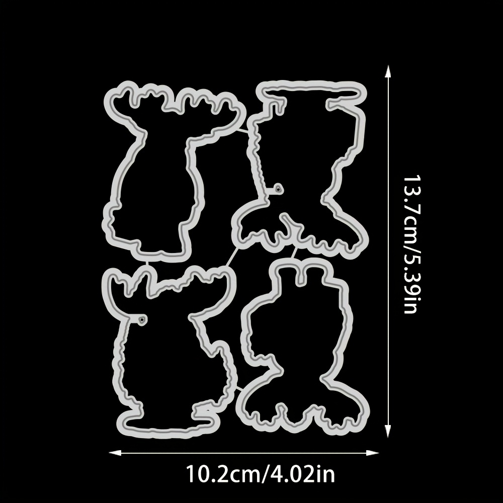 Image of Mangocraft Winter Cute Christmas Reindeer Clear Stamps And Metal Cutting Dies Diy Scrapbooking Stamps Metal Dies Paper Card Decoration Photo Gift
