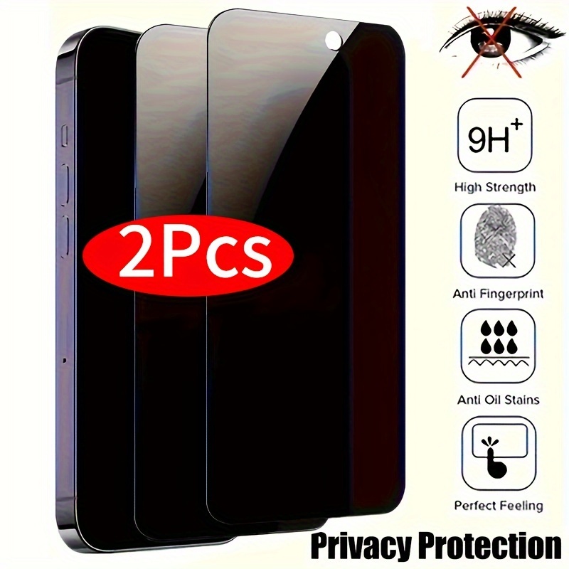 

2 Pcs/pack Private Tempered Glass Anti-scratch Case Privacy Screen Protector For 15 Pro Max/14 Pro /13/12/11/xsmax/xr/xs/8p/7/6