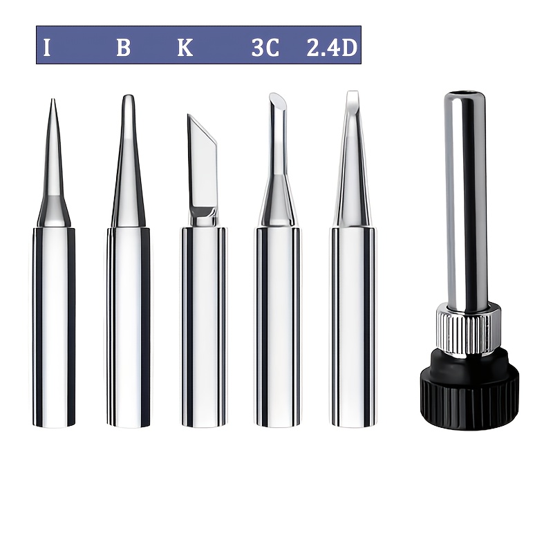 TEMU 1 Set (6pcs) (10pcs)pcs Soldering Iron Tips And Universal Sleeve Set, Compatible With Series, 936/937 Temperature Soldering Irons, Exquisite And