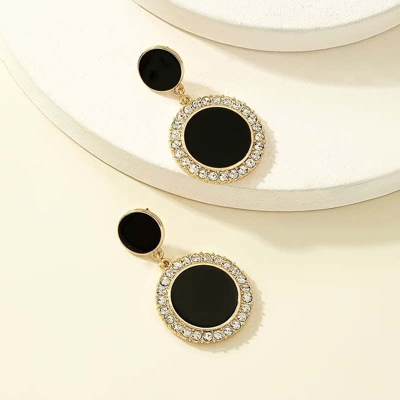 Image of Unique Personality Two-circle Sparkling Tassel Earrings, High-end Decorative Earrings For Daily Wear, Evening Parties, And Gatherings