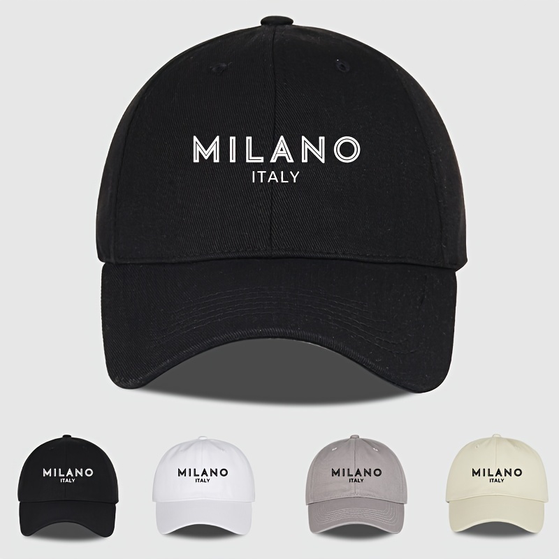 

Cotton Baseball Cap For Men And Women - Classic Embroidered 'milano Italy' - Adjustable Size, Breathable, Lightweight, Sports Style Cap For Outdoor Activities, Fishing & Parties