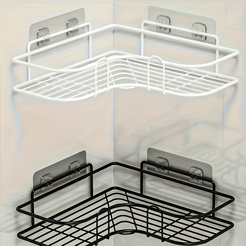 

Space-saving Corner Shower Caddy Organizer, No-drill Adhesive Wall Mount, Non-slip For Easy And Storage