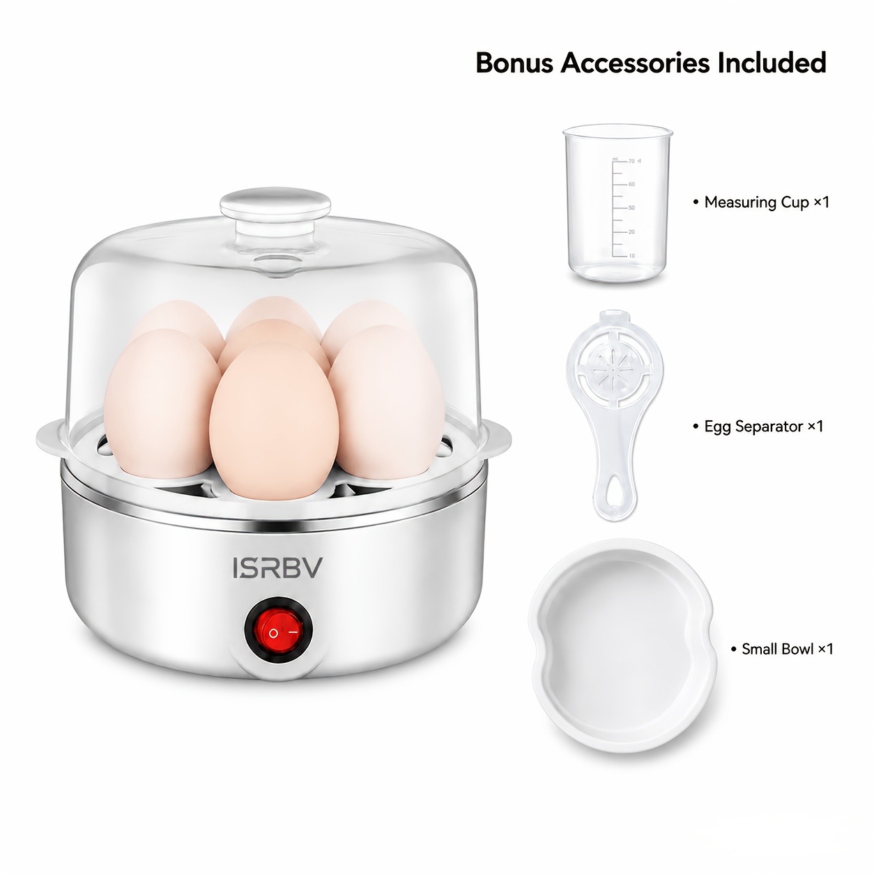 TEMU Black Friday Time! Single-layer Electric Egg Cooker And Steamer - Rapid Heating For Cooking Multiple Eggs, Healthy Oil-free Frying, -off And
