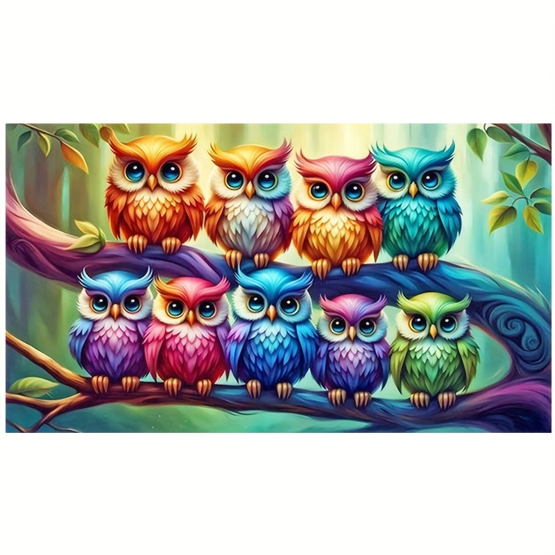 

Owl 5d Diamond Painting Kit For Adults - Full Drill Round Rhinestone Art, Diy Craft Mosaic, Home Wall Decor 15.8x27.6 Inches