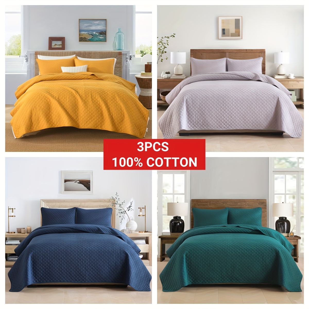 juego ropa cama piezas 100% king colchas Temu