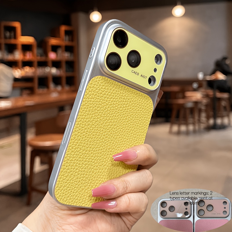 TEMU Чохол для телефону - Підходить для Apple 16, чохол для iPhone 16 Pro Max, нова шкіряна , миттєвий захист для серії 17 з плівкою для об'єктива,
