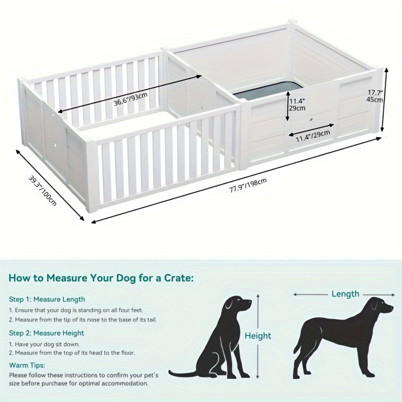 

Gardnfun Whelping Box For Dogs Birthing: Wooden Indoor Dog Pen 78" L X 39. 4" W X 17. 7" H With Water- Resistant Pee Pad Double Rooms For Large Medium Small Breed Dogs Puppies