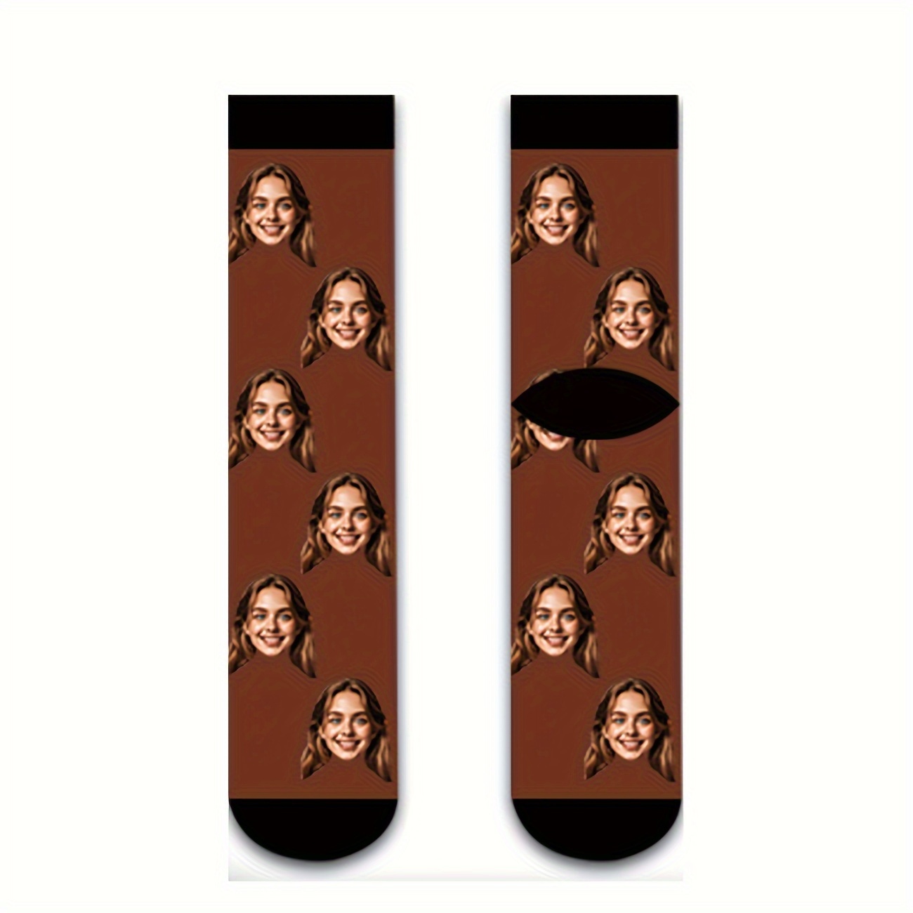 TEMU 1 par de calcetines personalizados pantorrilla para hombre con personalizados, calcetines elegantes con imagen personalizada para y chicas/