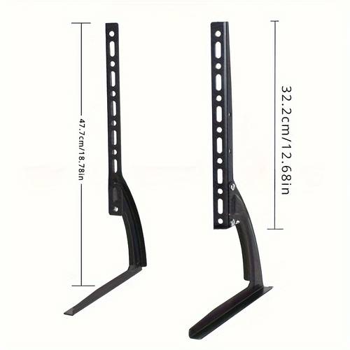 meuble tv en acier inoxydable - convient aux écrans lcd/led/plasma de 14-42, pied de table avec support de moniteur
