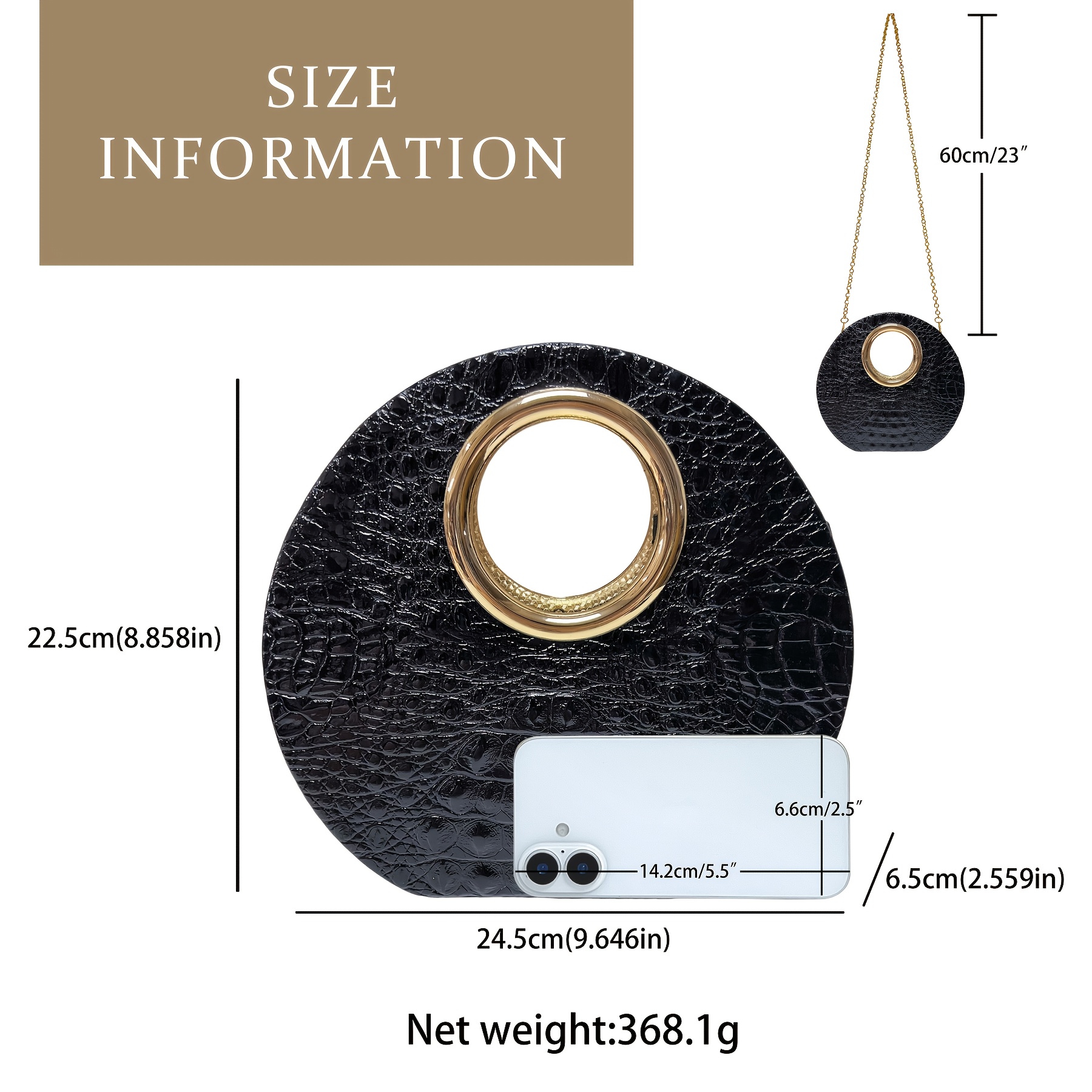 Women'S Elegant Evening Clutch - Luxury Handbag with Detachable Chain Strap, Zipper Closure, Magnetic Closure, Synthetic Handbag for Weddings, Parties, Formal Events - Elegant Women'S Designer Purse, Party Accessory, Geometric Pattern