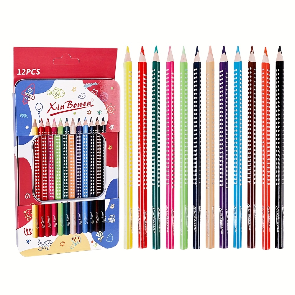 Image of 12-color Colored Pencils Set For Artists, Vibrant Pre- Art Pencils | Non-toxic, Break-resistant For Sketching, Drawing, Shading, Blending | Ideal For Office, Diy Crafts