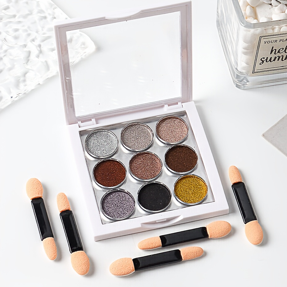 9 Solid Color Chrome Nail Powders with Sponge Applicators
