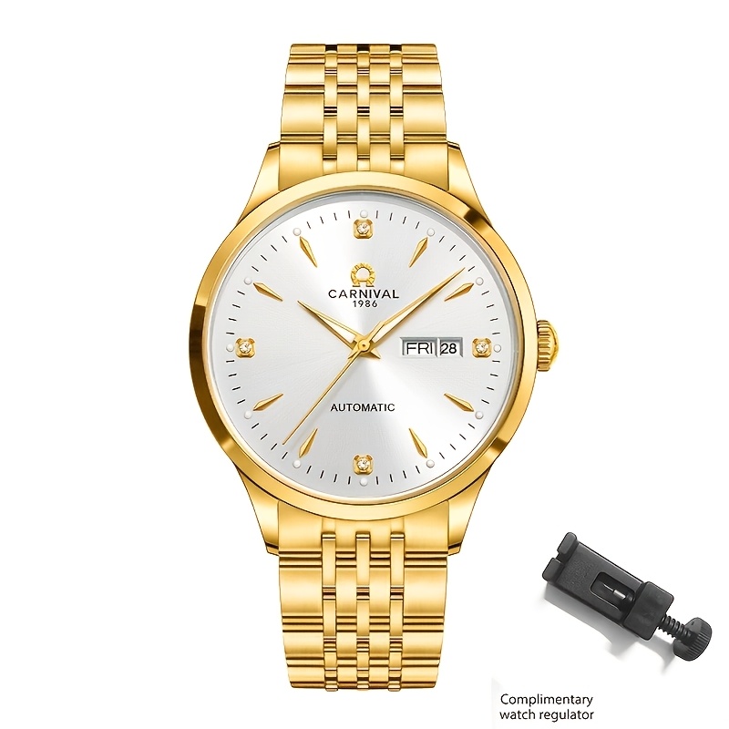 [] 's Casual Automatic Mechanical Watch, Self-winding Synthetic Sapphire, Waterproof Wristwatch, Holiday Gift