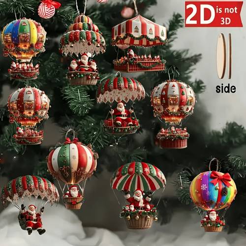 2d düz, 2d düz 5 parça set el yapımı tarzı yapay ahşap süsler - noel baba ve elf, canlı kırmızı/yeşil/altın/ - i̇ç mekan/dış mekan noel ağacı, ev, bahçe, düğün, doğum günü partisi dekoru - dayanıklı ve asması jüt i̇pi - şenlikli hediye rastgele tarz, 2d düz