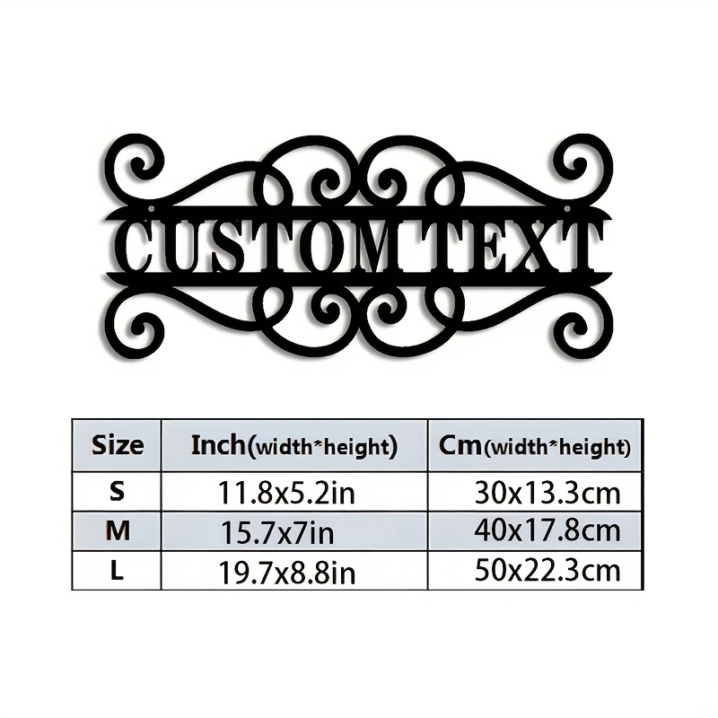 TEMU 1pc Personalized Customizable Metal Address Plate With Personalized Name And - Wall Mounted, Outdoor Metal Wall Decoration , Door Number,