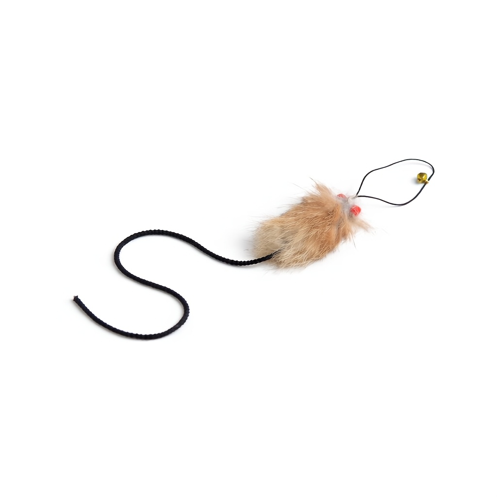 TEMU Nueva varita de juego para gatos con cabezas de ratón reemplazables y - Juguete para gatos lanzable adecuado para , varita con accesorio de ,