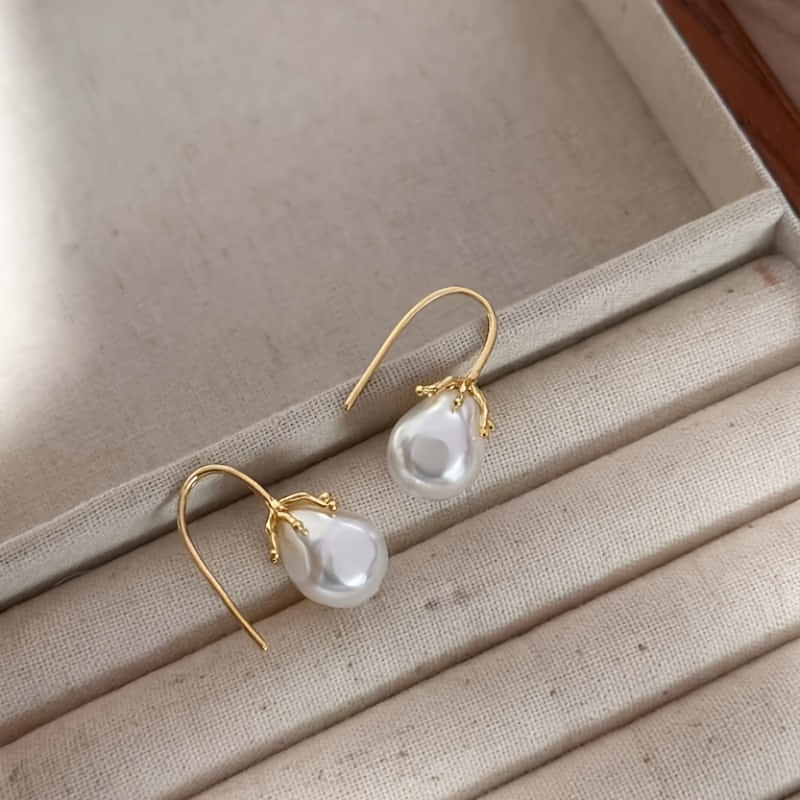 Women's Elegant Teardrop Faux Pearl Ear Hooks, Everyday Wear