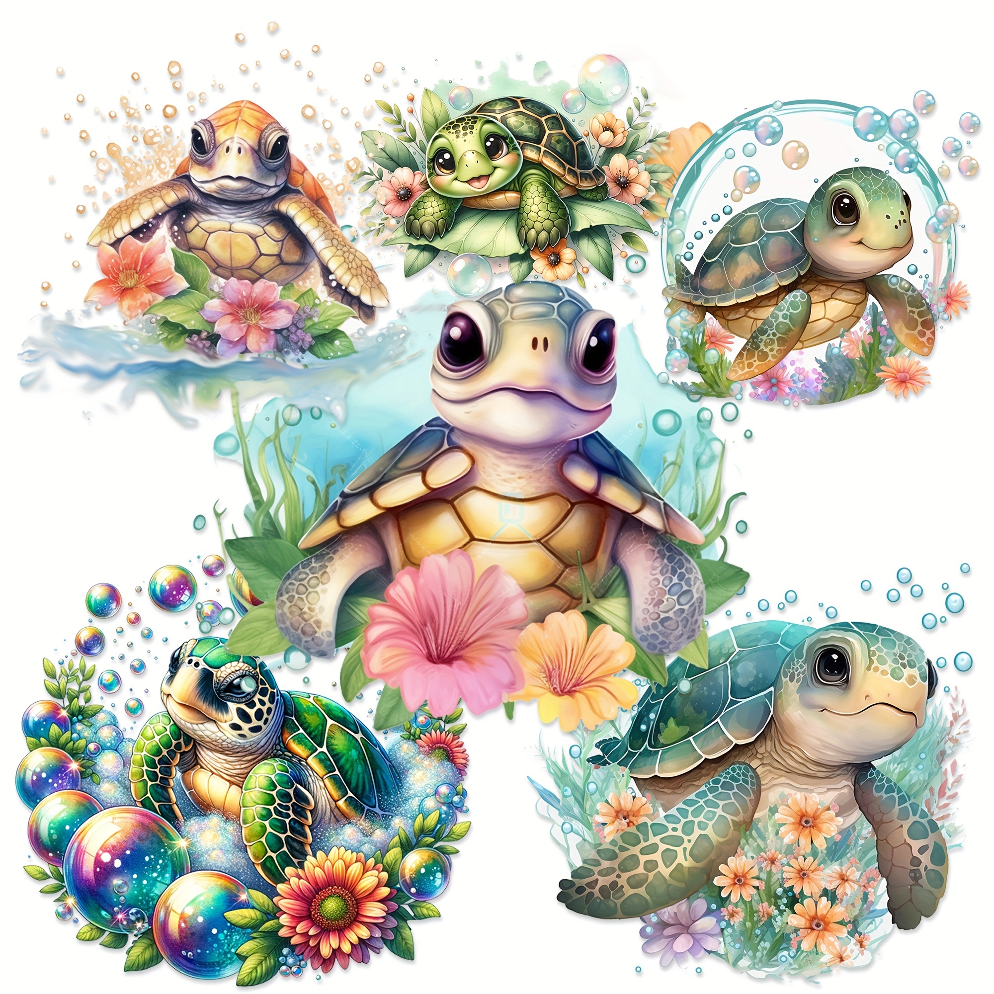 

Jai Iman 96-piece Sea Turtle Stickers Set - Cartoon Themed Self-adhesive Glitter Decals For Scrapbooking, Diy Crafts, Journals, Water Bottles, Skateboards - Glossy Finish, Paper Material, Mixed Color