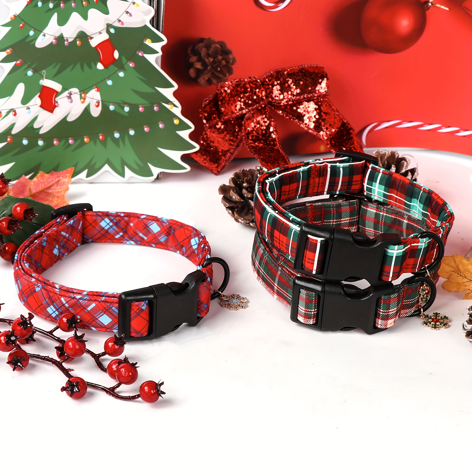 

Christmas Dog Collar With Charm - Adjustable, Soft & For Small To Large Breeds