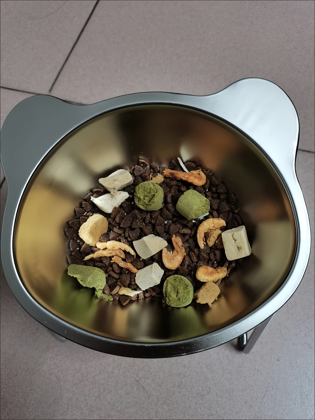 pet stainless steel neck protector slope mouth high platform bowl stainless steel bear shape dog bowl cat bowl details 0