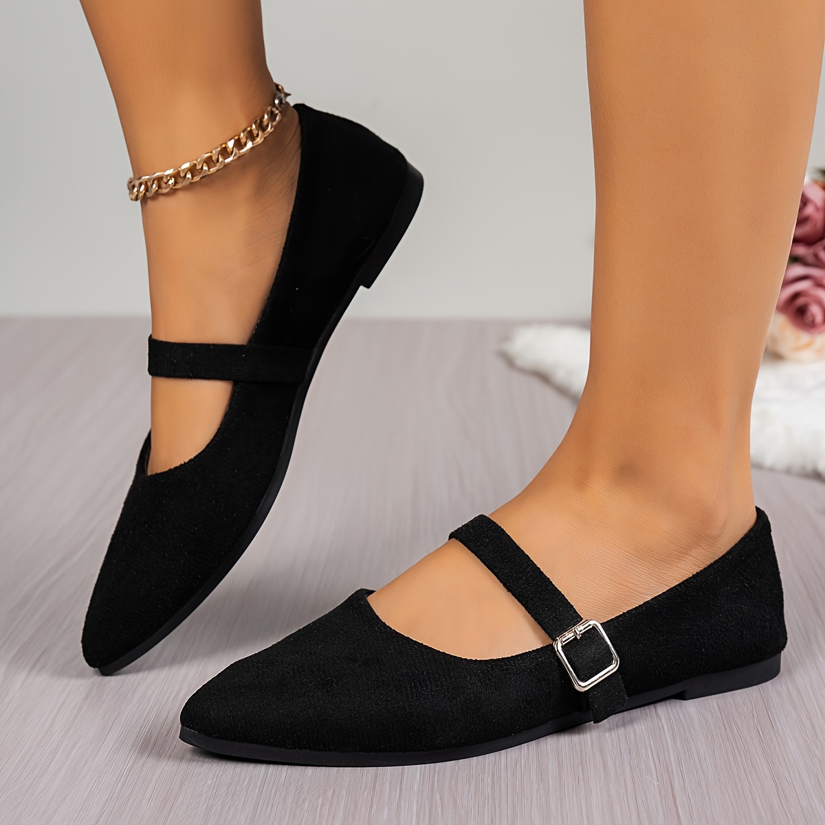women's flat black dress shoes Landry Black Woven Leather Ballet Flat 'Loeffler Randall' main image 0