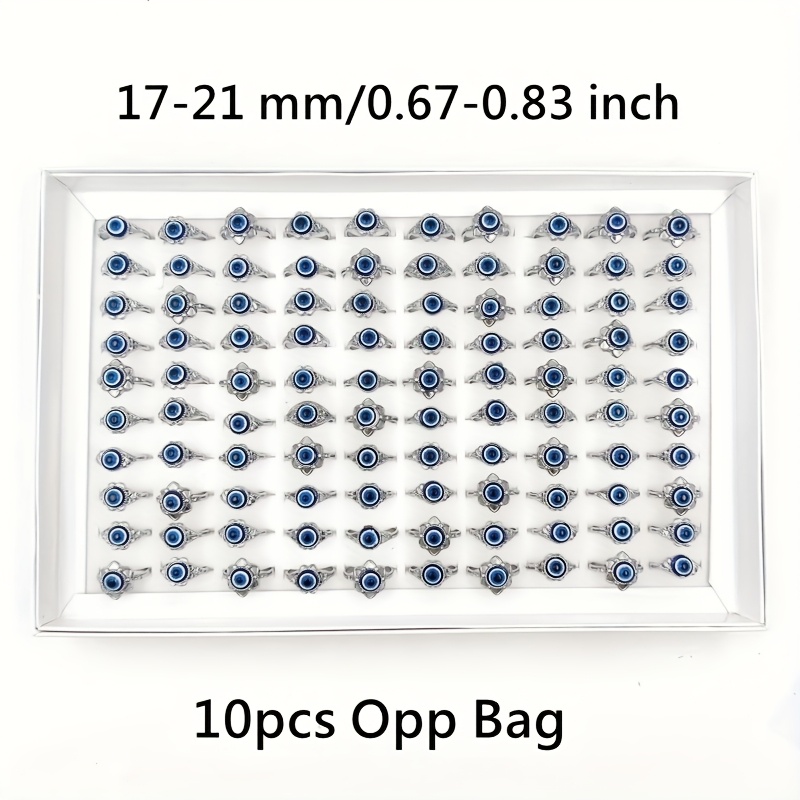 TEMU Lot de bijoux pour femmes en gros 10/ pièces/ paquet, ensemble de bagues rétro pour femmes, couleur argentée, matériau en alliage, taille 16 mm,