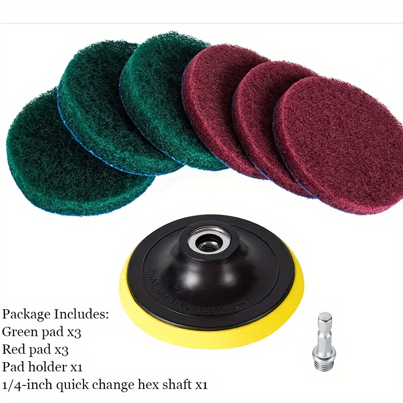 8pcs cleaning sponge electric tile scrubber set easy to clean bathroom floor and bathtub   a perfect cleaning and polishing pad details 6