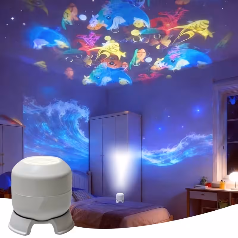 projecteur led océan étoilé, veilleuse à projection rotative à 360°, lampe dambiance à branchement usb, éclairage décoratif pour chambre, salle de jeux, salon Détails du produit 6