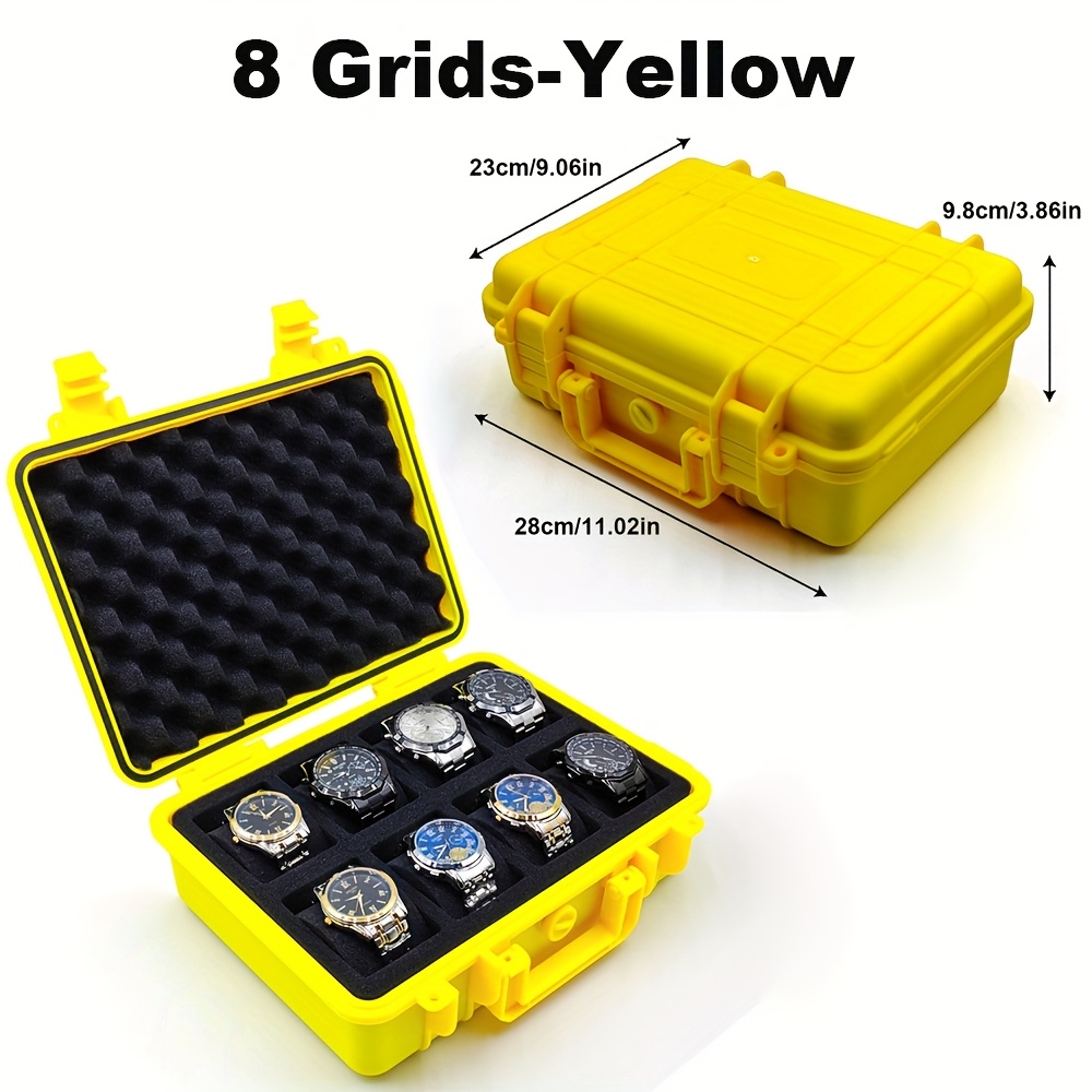 premium watch and jewelry storage case protective box multifunctional wristwatch jewelry organizer suitcase durable hard shell design shockproof and dustproof suitable for store display home storage business travel Product details 10